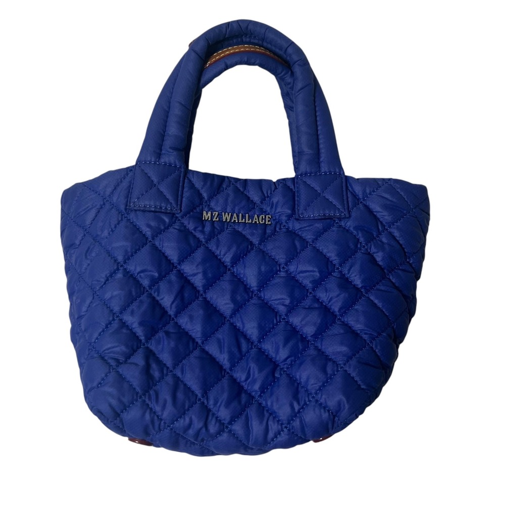 MZ Wallace Micro Metro Tote Cobalt Blue Quilted Nylon Lightweight Bag